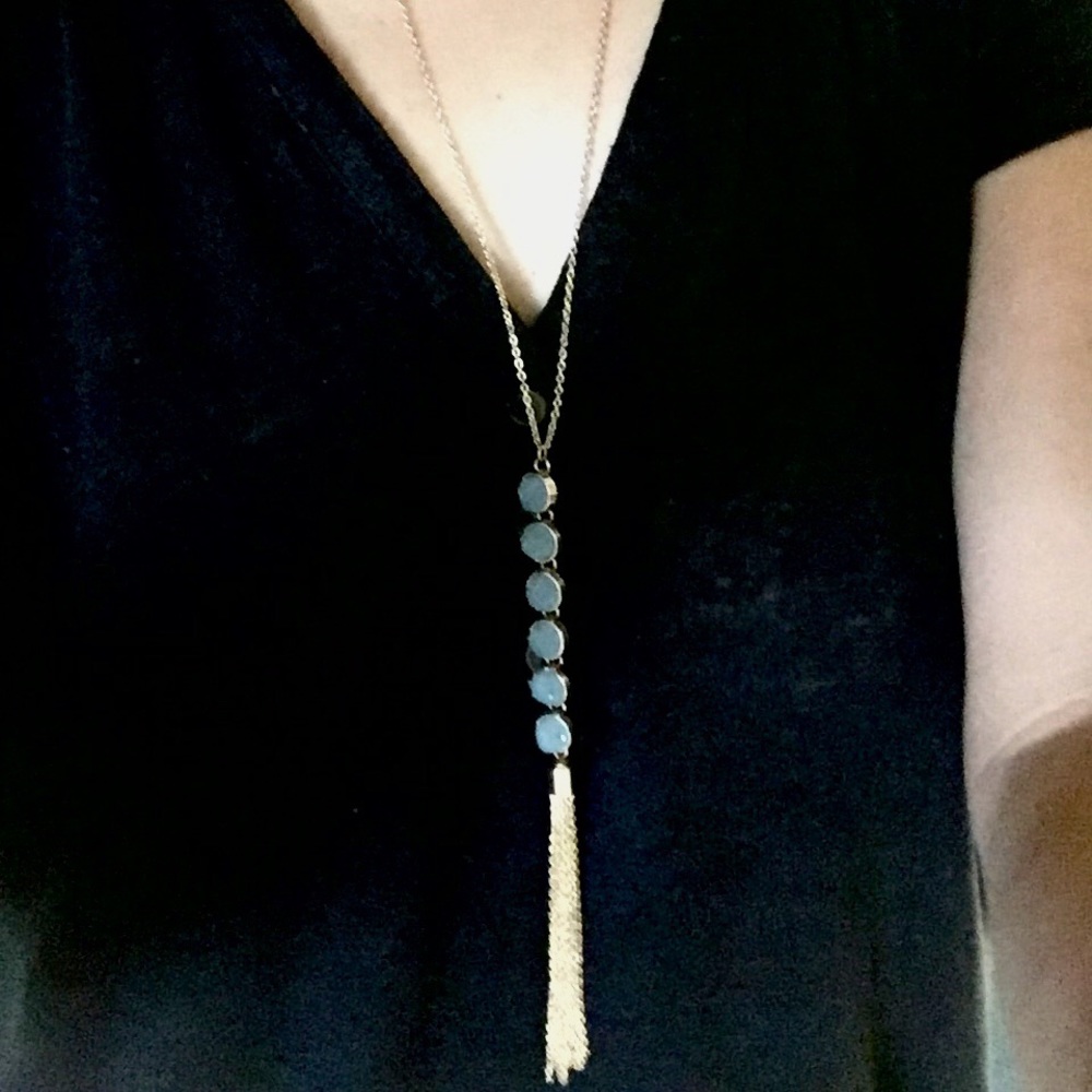 Beautiful Blue Long Pendant